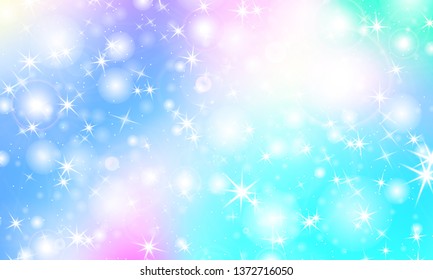 Fairytales background. Rainbow mermaid. Unicorn pattern. Color princess background. Christmas rainbow backdrop. Vector illustration.