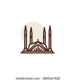 faisal mosque icon. isolated on white background
