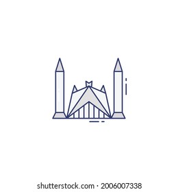 Icono de mezquita faisal aislado en fondo blanco