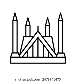 Icono de mezquita faisal con fondo blanco Vector ilustración de stock