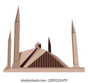 vector del monumento de la mezquita de pakistán aislado