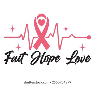 Camiseta del amor de la esperanza de la fe, Cáncer que dice la camiseta, cáncer de mama SVG, archivo cortado para el cricut, citas divertidas del cáncer, camisa del cáncer