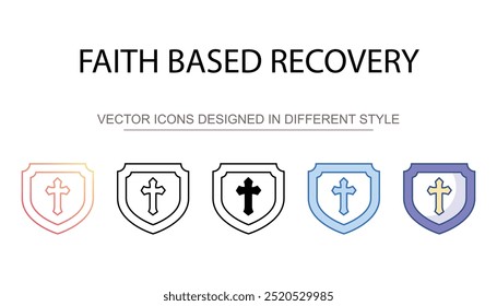 Faith Based Recovery icon design with white background stock illustration