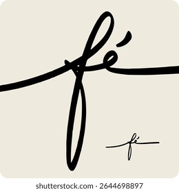 fé. fé no português brasileiro. Mão moderna Lettering. vetor.