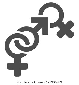 Faith Breach icon. Vector style is flat iconic symbol with rounded angles, gray color, white background.