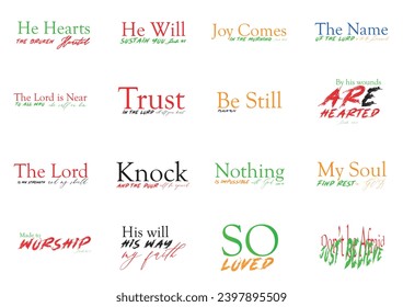 Faith Bundle Scriptures, Religious Sayings, Collection of Religious Quotes, Christian Bible Verses