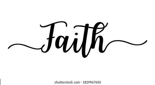 Faith calligraphy text with swashes vector 