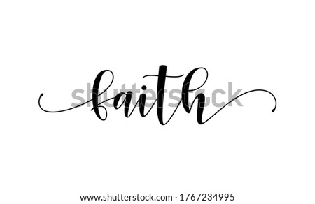 faith calligraphy text with swashes vector 