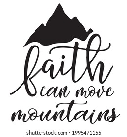 Faith Can Move Mountain Logo Inspirational Stock Vector (Royalty Free ...