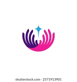 faith care icon logo design illustration