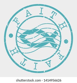 Faith Christian Stamp. Jesus Fish Silhouette Seal. Round Design. Vector Icon. Design Retro Insignia.