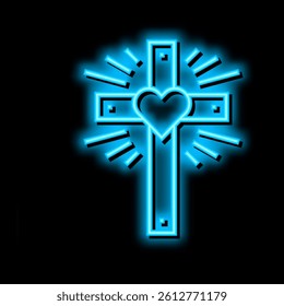 faith christianity neon light sign vector. faith christianity illustration