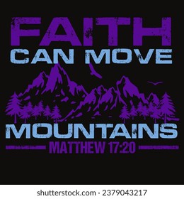 FAITH Color 590a95 bible verse vector illustration.