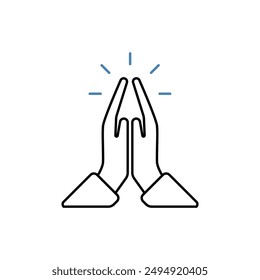 faith concept line icon. Simple element illustration. faith concept outline symbol design.