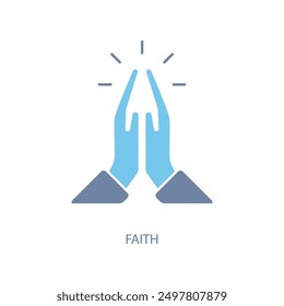 faith concept line icon. Simple element illustration. faith concept outline symbol design.