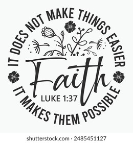 Faith Does Not Make Things Easier It Makes Them Possible , Faith , Cross , Luke 1:37 , Christian 