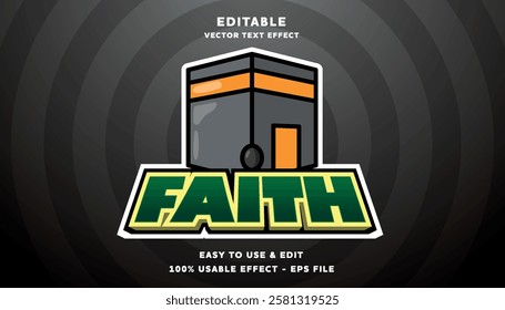 faith editable text effect with modern and simple style