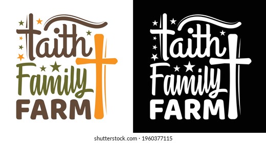 Faith Family Farm Printable Vector Illustration