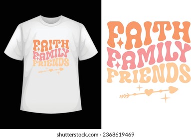 faith family friends retro design