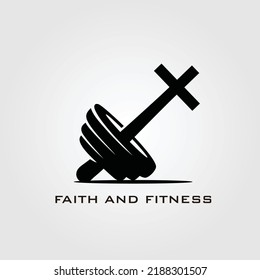 Faith and fitness logo  concept illustration 