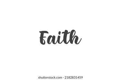 Faith Hand Drawn Lettering Religious Quote Stock Vector (Royalty Free ...