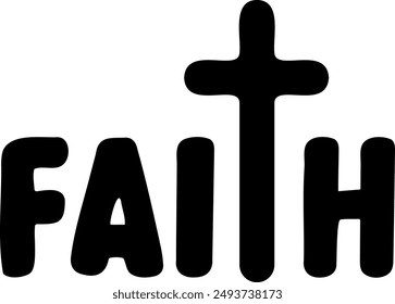 Faith. Hand lettering typography vector illustration