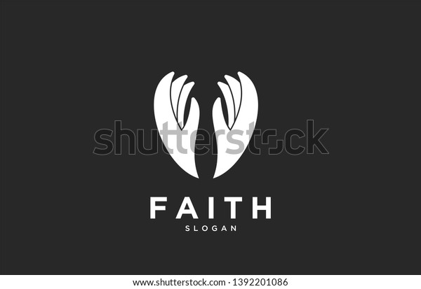 Faith Hand Pray Logo Icon Designs Stock Vector Royalty Free