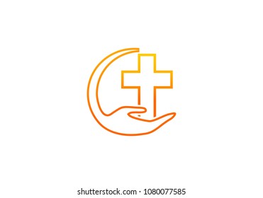 Faith hands logo vector