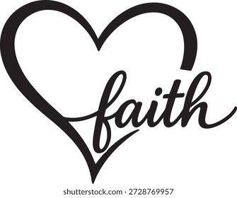 Ilustración vectorial de guion de Faith Heart