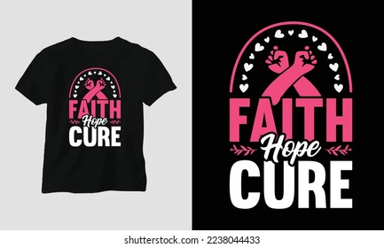 faith hope cure - World Cancer Day Design with Ribbon, Sign, Love, Fist, and Butterfly 