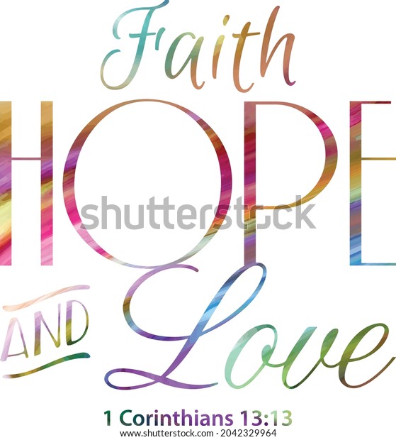 Faith Hope Love Bible Verse Elegant Stock Vector (Royalty Free ...