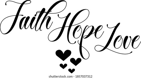 Faith Hope Love Christian Faith Typography Stock Vector (Royalty Free ...