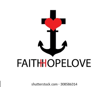 Faith Hope Love draw vector.
