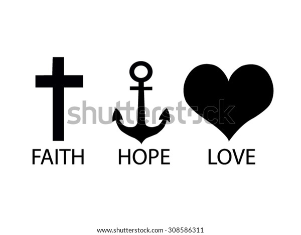 Image Vectorielle De Stock De Faith Hope Love Dessin Vectoriel