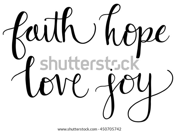 Vector De Stock Libre De Regalías Sobre Faith Hope Love Joy Hand