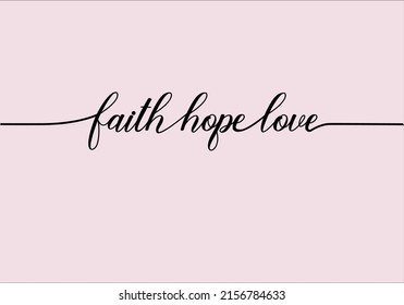 faith hope love pink vector design hand drawn