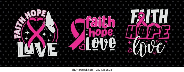 Faith Hope Love Typography Printable Vector Illustration