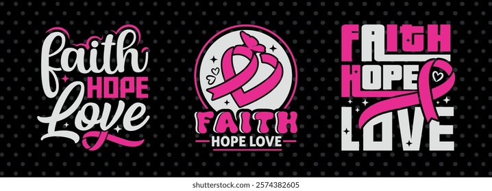 Faith Hope Love Typography Printable Vector Illustration