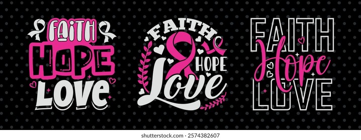 Faith Hope Love Typography Printable Vector Illustration