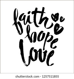 Faith Hope Love Vector Bible Calligraphy Stock Vector (Royalty Free ...