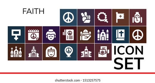 Faith Icon Set 19 Filled Faith Stock Vector Royalty Free 1513257575