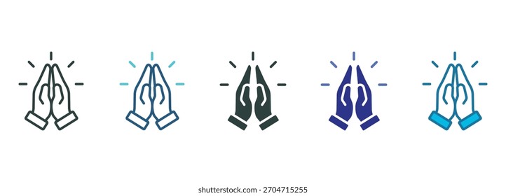 Conjunto de iconos de fe de varios estilos de