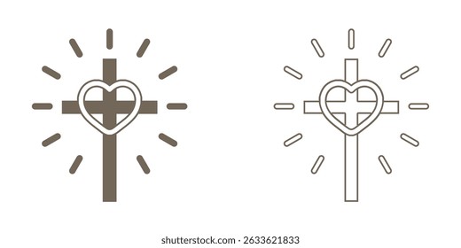 Faith icon set. Faith icon Solid and  line style. editable icon, vector collection