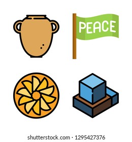 faith icon set. vector set about peace and hebrew icons set.