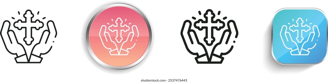 faith icon. Thin Linear, Regular and Button Style Design Isolated On White Background