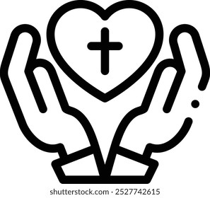 faith icon. Thin Linear Style Design Isolated On White Background