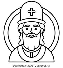  Faith icon vector from st patricks day concept. Thin line illustration of faith editable stroke. faith linear sign for use on web and mobile apps, logo, print media vector art with white background