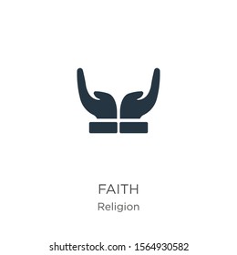 Faith icon vector. Trendy flat faith icon from religion collection isolated on white background. Vector illustration can be used for web and mobile graphic design, logo, eps10