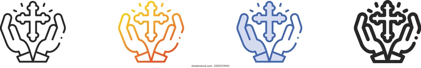 faith icon.Thin Linear, Gradient, Blue Stroke and bold Style Design Isolated On White Background