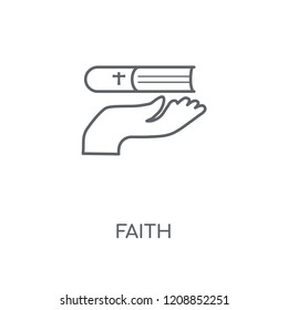 Faith linear icon. Faith concept stroke symbol design. Thin graphic elements vector illustration, outline pattern on a white background, eps 10.
